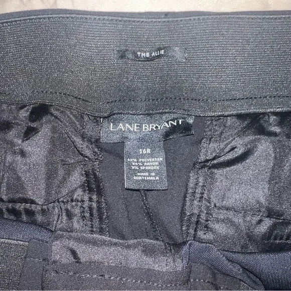 Lane Bryant Allie Straight Trouser Pant Women 16R Black Flat Front High Rise NEW - Picture 4 of 6